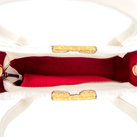 Torebka z gobelinu i ekoskóry – wzór z kolorowymi kotami