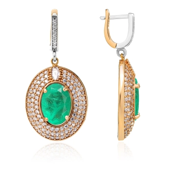 Kolczyki srebrne z turmalinem PARAIBA w kolorze mgły zielonej w stylu ottomańskim