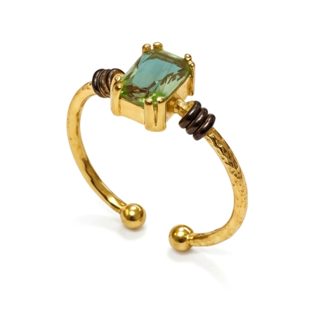 Srebrny regulowany pierścionek z prostokątnym zultanitem