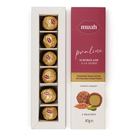 Praliny Muah - Luksusowa dubajska czekolada z pistacjami i kadayif 87 g
