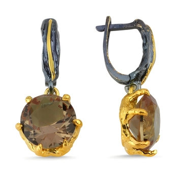 Srebrne kolczyki z zultanitem - W złotych szponach orientu