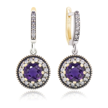 Orientalne kolczyki z ametystem
