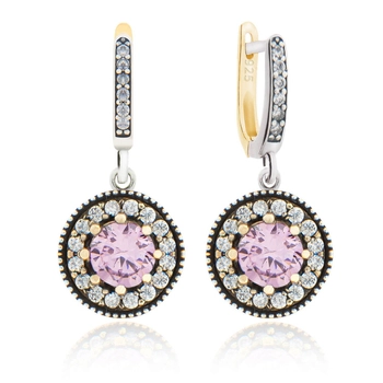 Orientalne kolczyki z różowym topazem