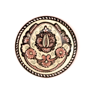 Miedziany talerz z pięknym grawerem