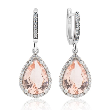 Kolczyki ze srebra z morganitem