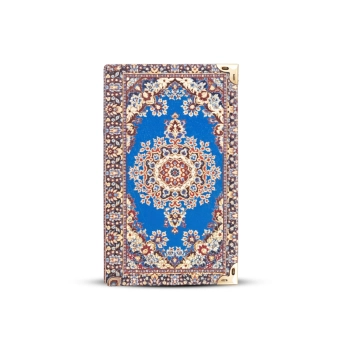 Mały notes w twardej oprawie - niebieski orientalny wzór 14 x 8,5 cm