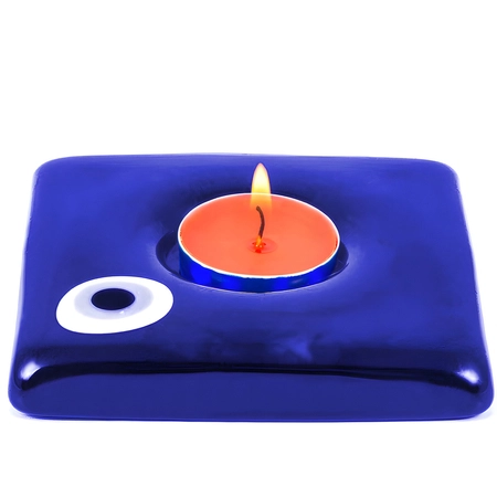 Szklana podstawka pod świeczki z okiem proroka