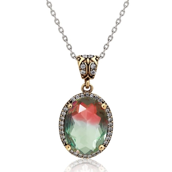 Srebrny naszyjnik z turmalinem arbuzowym