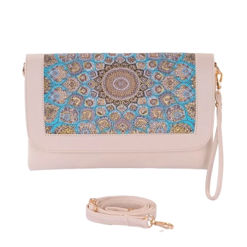 Kopertówka damska beżowa z orientalnym wzorem