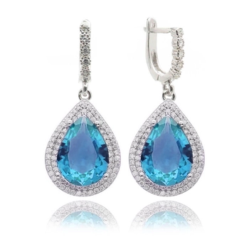 Kolczyki z błękitnym topazem - srebro 925