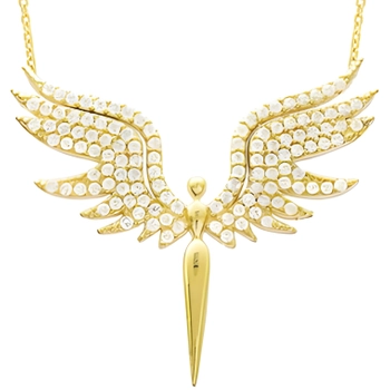 Srebrny pozłacany naszyjnik - Anioł