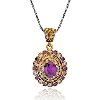 Naszyjnik srebrny z ametystem