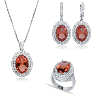 Srebrny komplet z zułtanitem