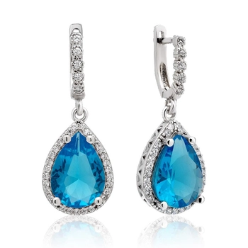 Kolczyki ze srebra z błękitnym topazem