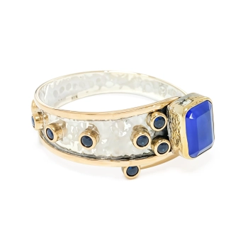 Srebrna bransoletka z szafirowym turmalinem paraiba - Wyprawa przez orient