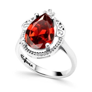 Pierścionek srebrny z granatem Sułtanki Halime