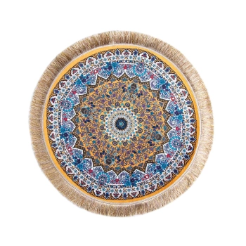 Okrągły dywanik turecki z frędzlami, 60 x 60 cm