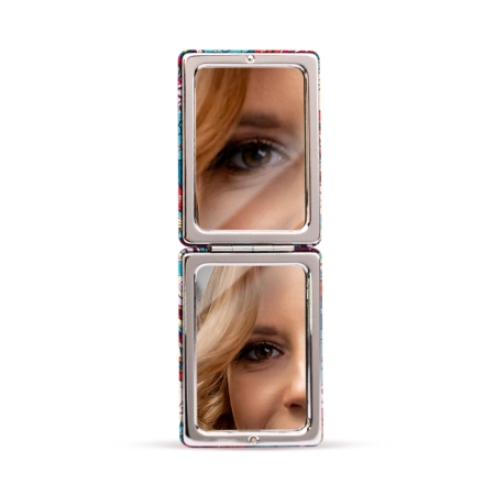 Otwierane kieszonkowe lusterko w abstrakcyjne roślinne wzory - Wirujące pnącza