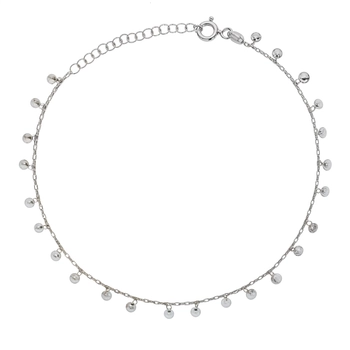 Delikatna srebrna bransoletka na nogę