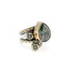 Pierścionek srebrny z mistycznym topazem w kształcie gruszki - Wyprawa przez orient