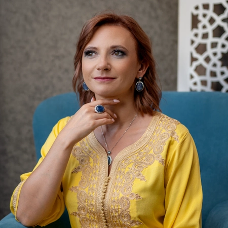 Masywny srebrny naszyjnik z kyanitem