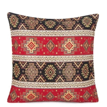 Czarno-czerwona poszewka z kilim 45x45