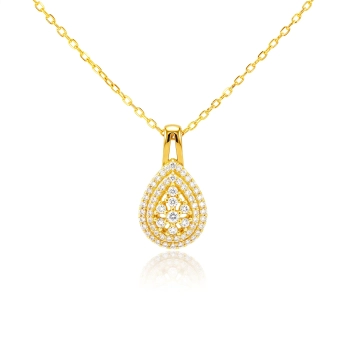 Naszyjnik pozłacany srebro 925 z cyrkoniami - Złoto Haremu