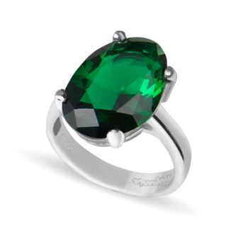 Pierścień srebrny ze szmaragdem