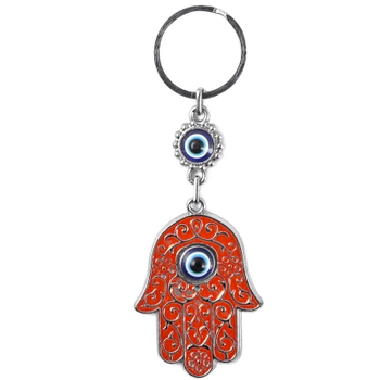 Metalowy brelok do kluczy - Ręka Fatimy, oko proroka