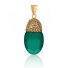 Kropla znad Bosforu srebrna pozłacana zawieszka ze szmaragdem