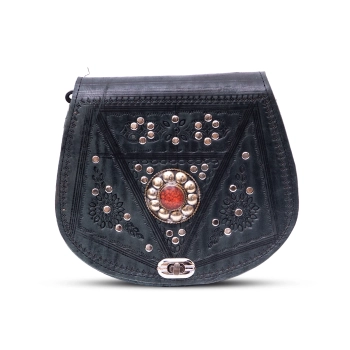 Marokańska skórzana torebka - Szara Dolina Atlasu