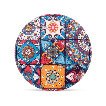 Okrągłe kieszonkowe lusterko w orientalne geometryczne wzory - Pieczęć Wschodu