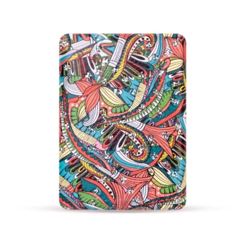 Otwierane kieszonkowe lusterko w abstrakcyjne roślinne wzory - Płynny ogród