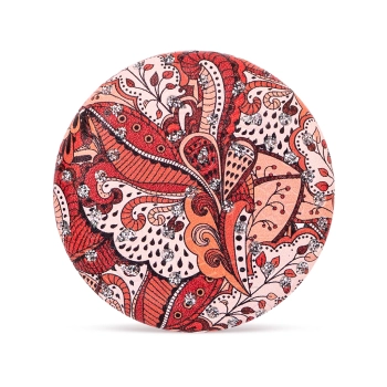 Okrągłe kieszonkowe lusterko w orientalne roślinne wzory - Taniec liści