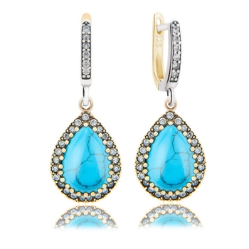 Klasyczne kolczyki Hurrem z turkusem