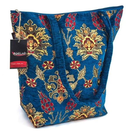 Niebieska torba z uszami - osmańskie zdobienie