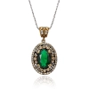 Osmański szmaragd Sułtanki Kosem - naszyjnik srebrny