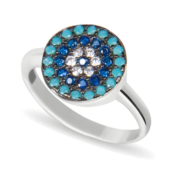 Subtelny pierścionek z okiem proroka - srebro 925