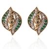 Osmańskie kolczyki ze szmaragdem i cyrkoniami