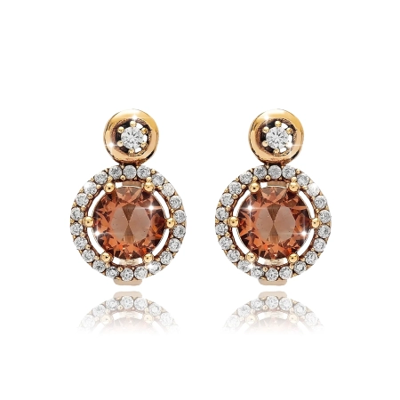 Srebrne kolczyki z zultanitem i cyrkoniami