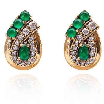 Delikatne osmańskie kolczyki ze szmaragdami