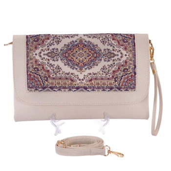 Torebka damska beżowa kopertówka crossbody