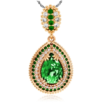 Srebrny naszyjnik sułtanki Mihrimah ze szmaragdem