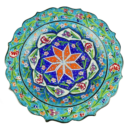 Kolorowy ręcznie malowany talerz - 30cm