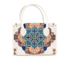 Torebka z gobelinu i ekoskóry - orientalny wzór w turkusie