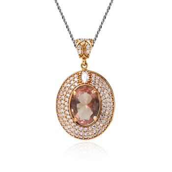 Naszyjnik srebrny z zultanitem w stylu ottomańskim