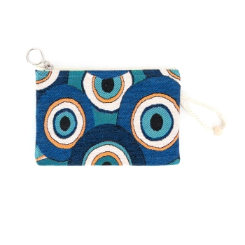 Gobelinowa saszetka z granatowym motywem Oka Proroka