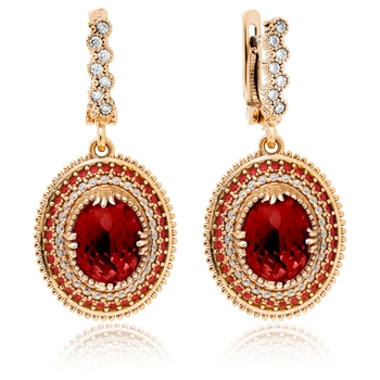 Srebrne kolczyki z granatem "Sułtanki Mihrimah"