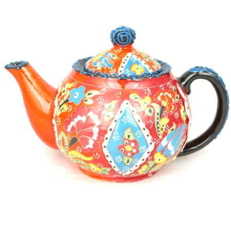 Ceramiczny czajnik pomarańczowy