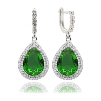 Kolczyki Hurrem ze szmaragdami - pełne srebro